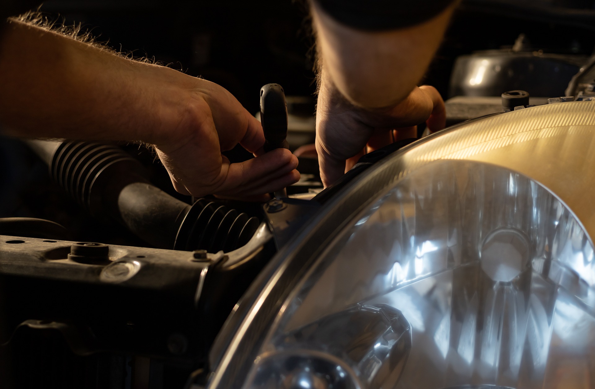 Car being serviced before a road trip