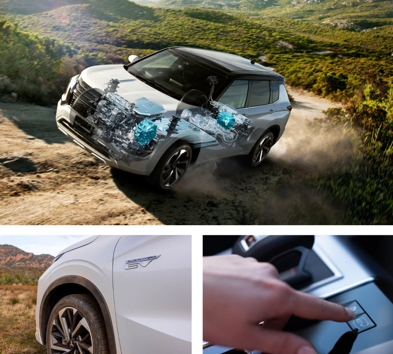 Montage of Mitsubishi Outlander PHEV images